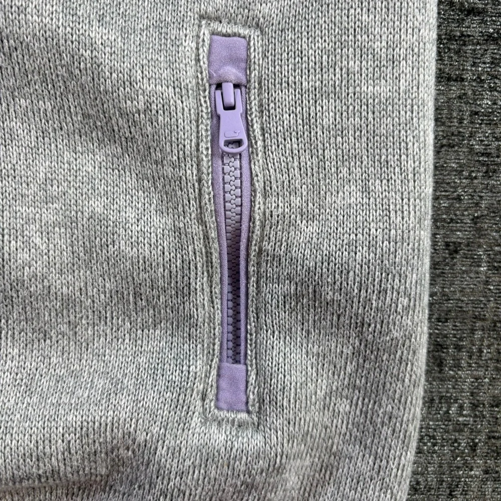 Vineyard Vines Sweater Fleece Vest Girls S 7-8 Gray Purple Full Zip 7O001039